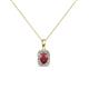 1 - Edlyn Ruby and Diamond Halo Pendant 