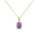 1 - Edlyn Amethyst and Diamond Halo Pendant 