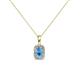 1 - Edlyn Blue Topaz and Diamond Halo Pendant 