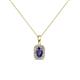1 - Edlyn Iolite and Diamond Halo Pendant 