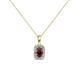 1 - Edlyn Red Garnet and Diamond Halo Pendant 