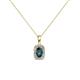 1 - Edlyn London Blue Topaz and Diamond Halo Pendant 