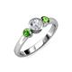 2 - Avrit Diamond and Green Garnet Three Stone Engagement Ring 