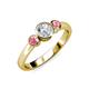 2 - Avrit Diamond and Pink Tourmaline Three Stone Engagement Ring 