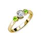 2 - Avrit Diamond and Peridot Three Stone Engagement Ring 