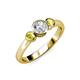 2 - Avrit Yellow and White Diamond Three Stone Engagement Ring 