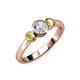 2 - Avrit Yellow and White Diamond Three Stone Engagement Ring 