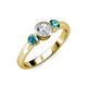 2 - Avrit Diamond and London Blue Topaz Three Stone Engagement Ring 