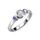 2 - Avrit Diamond and Tanzanite Three Stone Engagement Ring 
