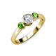 2 - Avrit Diamond and Green Garnet Three Stone Engagement Ring 