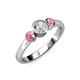 2 - Avrit Diamond and Pink Tourmaline Three Stone Engagement Ring 