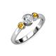 2 - Avrit Diamond and Citrine Three Stone Engagement Ring 