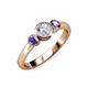 2 - Avrit Diamond and Iolite Three Stone Engagement Ring 