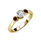 2 - Avrit Diamond and Red Garnet Three Stone Engagement Ring 