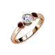 2 - Avrit Diamond and Red Garnet Three Stone Engagement Ring 