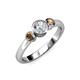 2 - Avrit Diamond and Smoky Quartz Three Stone Engagement Ring 