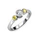 2 - Avrit Diamond and Yellow Sapphire Three Stone Engagement Ring 