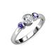 2 - Avrit Diamond and Iolite Three Stone Engagement Ring 