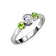 2 - Avrit Diamond and Peridot Three Stone Engagement Ring 