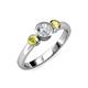 2 - Avrit Yellow and White Diamond Three Stone Engagement Ring 