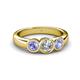 4 - Naava Diamond and Tanzanite Three Stone Engagement Ring 