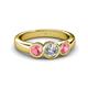 4 - Naava Diamond and Pink Tourmaline Three Stone Engagement Ring 