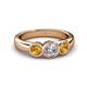 4 - Naava Diamond and Citrine Three Stone Engagement Ring 