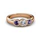 4 - Naava Diamond and Iolite Three Stone Engagement Ring 