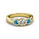 4 - Naava Diamond and London Blue Topaz Three Stone Engagement Ring 