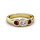 4 - Naava Diamond and Ruby Three Stone Engagement Ring 