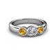 4 - Naava Diamond and Citrine Three Stone Engagement Ring 