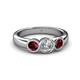 4 - Naava Diamond and Ruby Three Stone Engagement Ring 