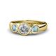 1 - Naava Diamond and Aquamarine Three Stone Engagement Ring 
