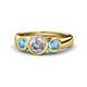 1 - Naava Diamond and Blue Topaz Three Stone Engagement Ring 