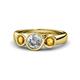 1 - Naava Diamond and Citrine Three Stone Engagement Ring 