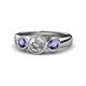 1 - Naava Diamond and Iolite Three Stone Engagement Ring 
