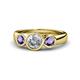 1 - Naava Diamond and Iolite Three Stone Engagement Ring 