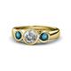 1 - Naava Blue and White Diamond Three Stone Engagement Ring 