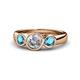 1 - Naava Diamond and London Blue Topaz Three Stone Engagement Ring 