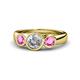 1 - Naava Diamond and Pink Sapphire Three Stone Engagement Ring 