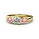 1 - Naava Diamond and Pink Tourmaline Three Stone Engagement Ring 