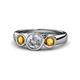 1 - Naava Diamond and Citrine Three Stone Engagement Ring 