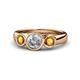 1 - Naava Diamond and Citrine Three Stone Engagement Ring 