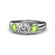 1 - Naava Diamond and Peridot Three Stone Engagement Ring 