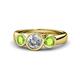 1 - Naava Diamond and Peridot Three Stone Engagement Ring 
