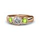 1 - Naava Diamond and Peridot Three Stone Engagement Ring 