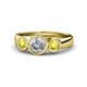1 - Naava Yellow and White Diamond Three Stone Engagement Ring 