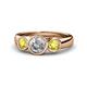 1 - Naava Yellow and White Diamond Three Stone Engagement Ring 