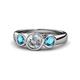 1 - Naava Diamond and London Blue Topaz Three Stone Engagement Ring 