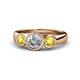 1 - Naava Diamond and Yellow Sapphire Three Stone Engagement Ring 